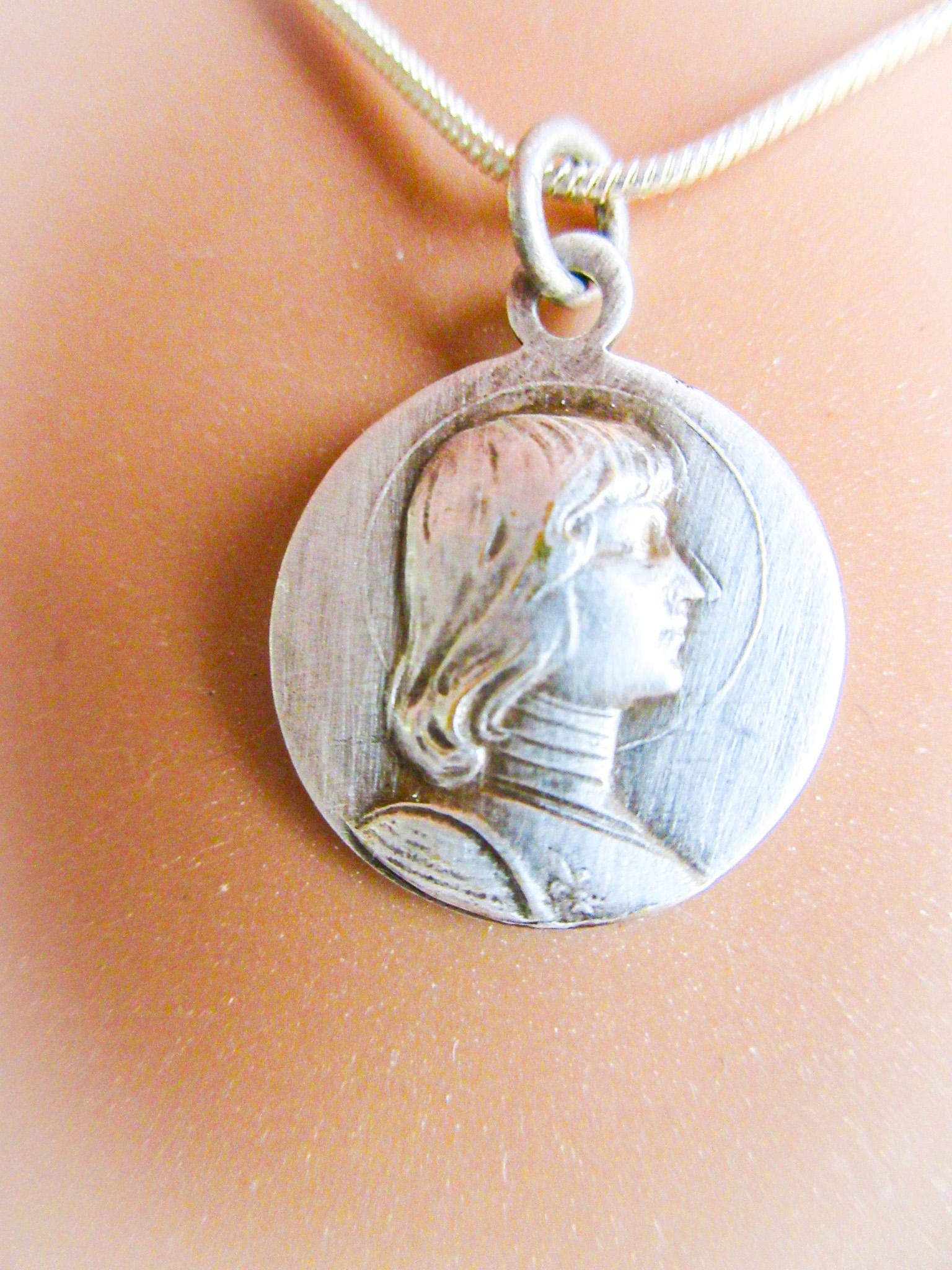 Pendentif Médaille Jeanne D'Arc En Argent 925 - Collier Rond, Neuf Avec étiquettes