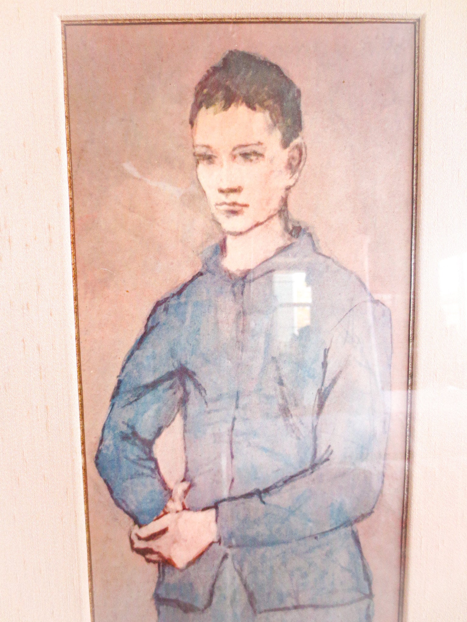 ヴィンテージ額入りプリント：パブロ・ピカソの「青い少年」 - Etsy 日本