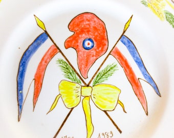   Fajance プレート French Faience Plate: Bicentennial Revolution Souvenir, Kitchen