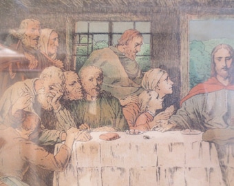 Antike deutsche Fraktur - Urkunde Andenken an die Konfirmation Abendmahl 1909