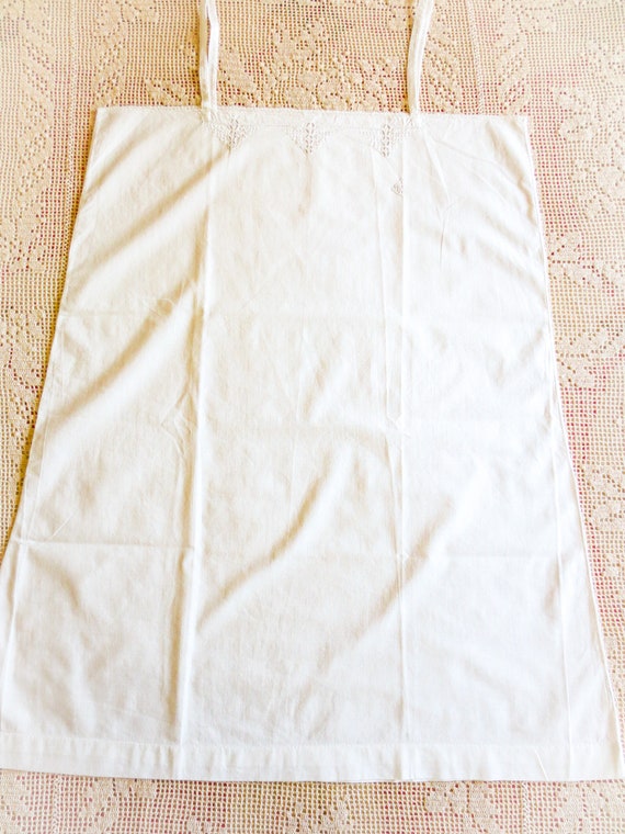 French Antique Cotton Slip, Undergarment, Chemise… - image 3