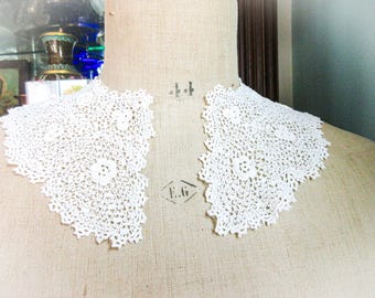 Vintage Irish Crochet Lace Collar - Clones Lace, Bright White - Etsy