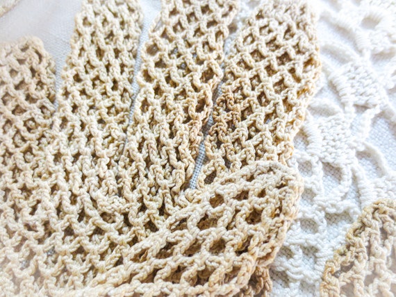 French Antique Crocheted Gloves - Lace Vintage Gl… - image 8