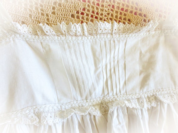 Fr. Antique  Child's Jumper, Gown, White Cotton, … - image 3