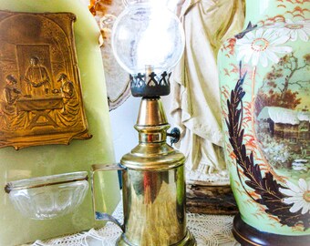French Antique Oil Lamp- Paris, Lampe Pigeon, Garantie, Depose