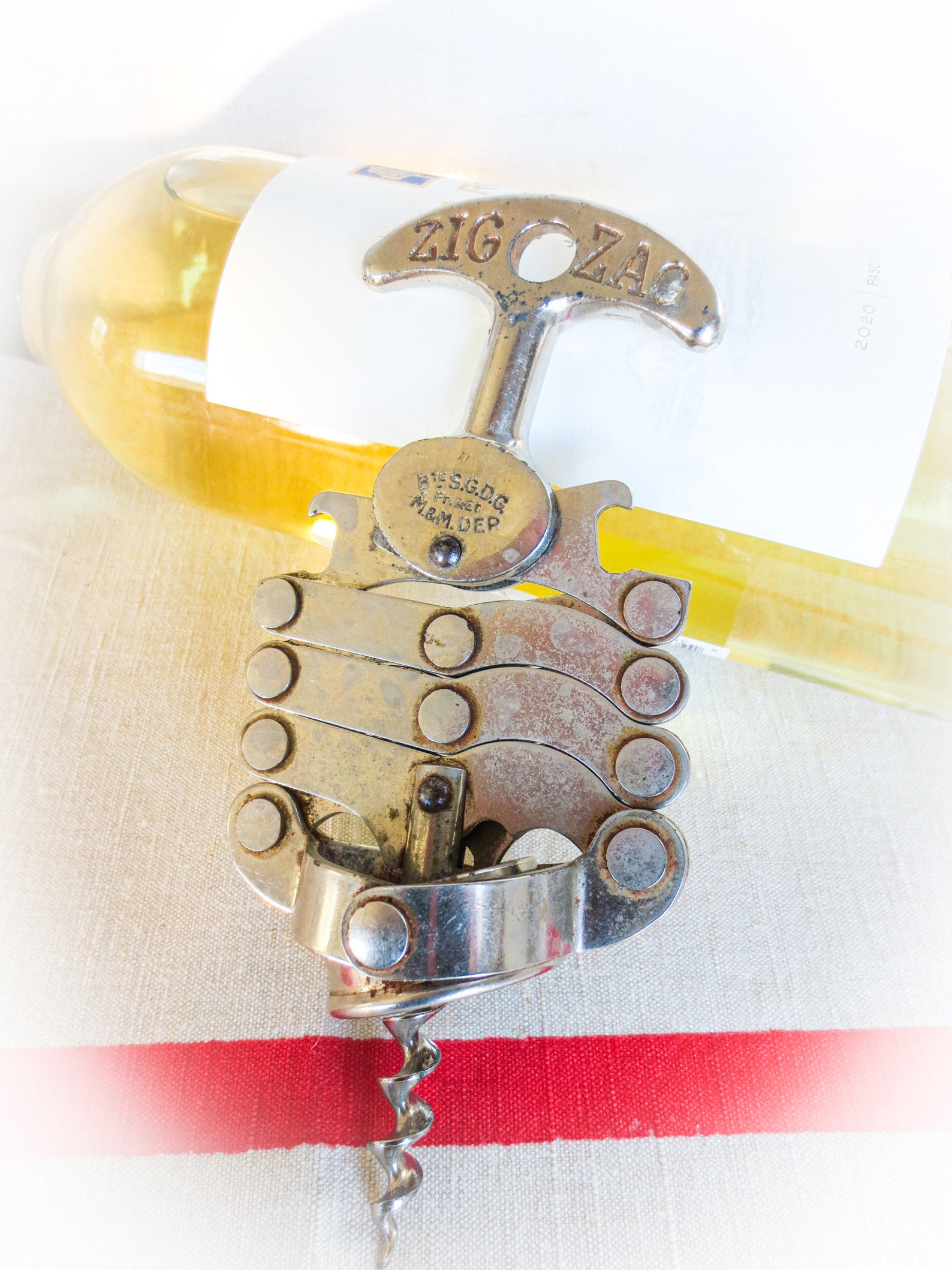 Zig Zag French Wine Opener Corkscrew Tire Buchon Zigzag Etsy