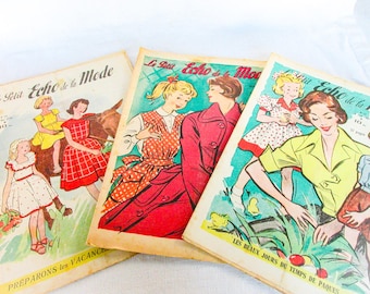 ヴィンテージ フランス女性向けプチ エコー デ ラ モード 1950 年代の