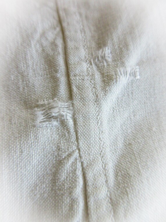 French Linen  Nightshirt Gown, Antique Night Shir… - image 6