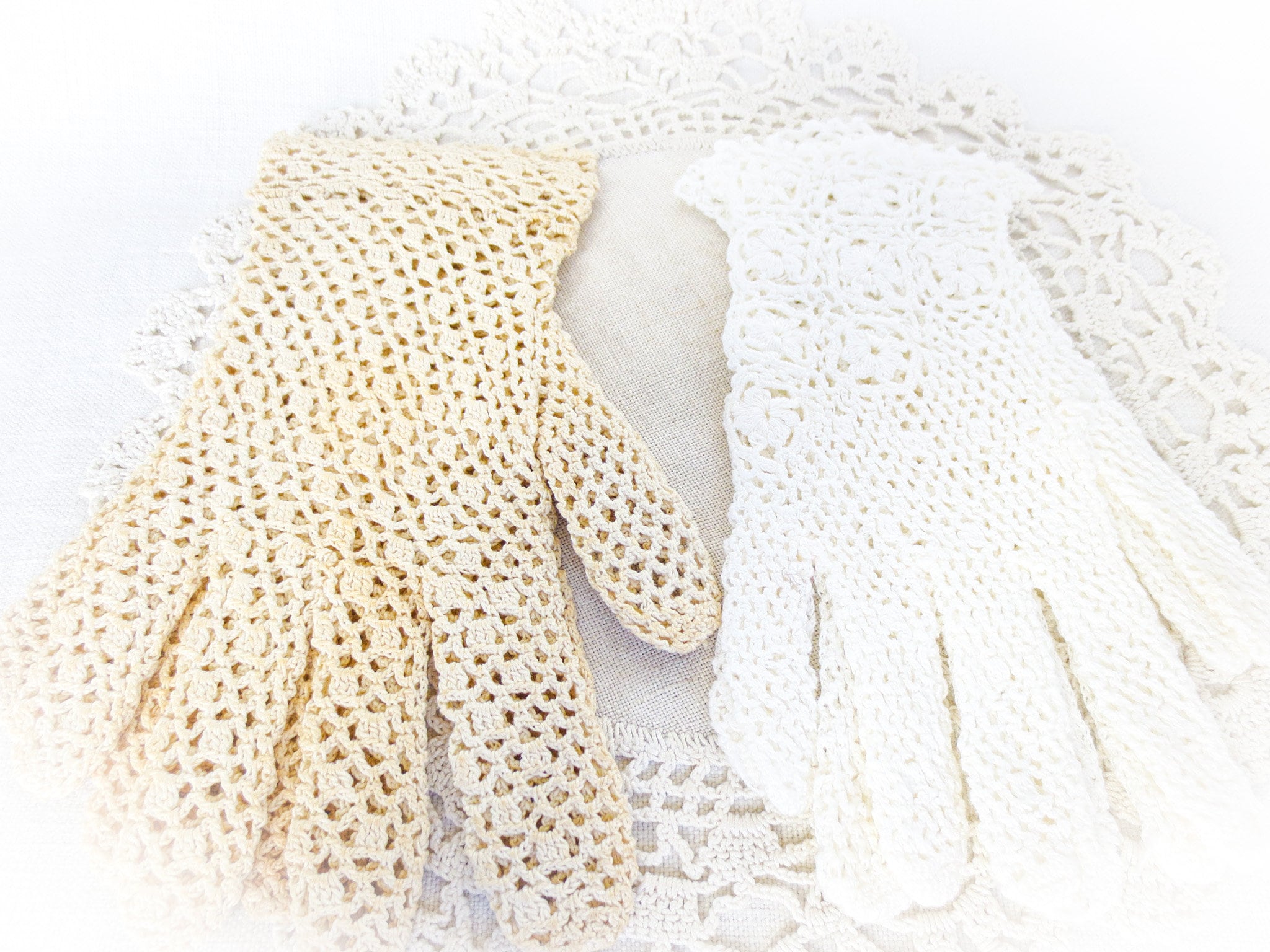 フランスアンティーク 手袋 クロシェレース 子ども用 初聖体 フランスアンティーク 手袋 クロシェレース 子ども用 初聖体