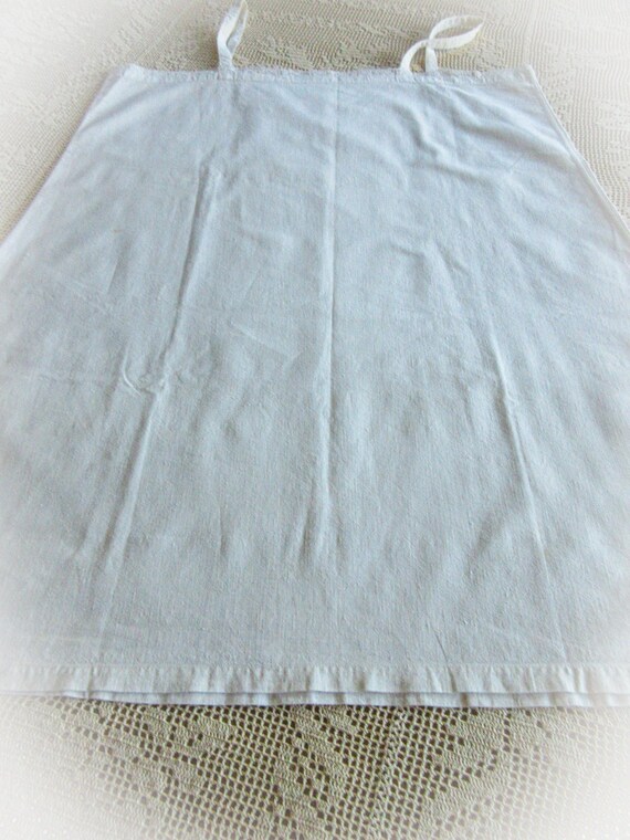 Antique French Linen Slip: Lace Trim Chemise, Siz… - image 7
