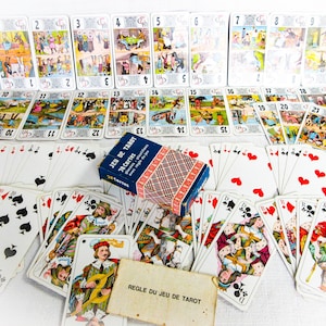 フランスのヴィンテージタロットカード、アンティークカード78枚セット、ラ・デュカーレ作、占い、タロット占い、フランス