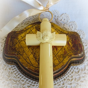 Antique French Crib Cross - Crib Protector, Angel Guardian of Child, Crib Cherub