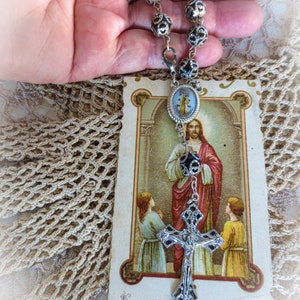 Our Lady of the Cure,  Hand Rosary, Virgin Mary; Nuestra Senora de Cura; Ruega por nosotros; Pray for Us, Our Lady of Cura; N.D. de Cura