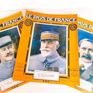 Le Pays de France, zestaw 3 francuskich magazynów, początek lat 1900. - I wojna światowa, wiadomości z I wojny światowej, reklamy, karykatury polityczne