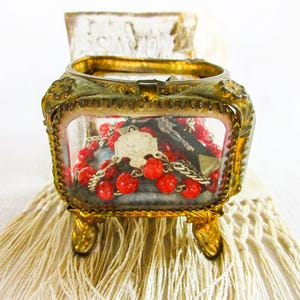 French Antique Casket Jewelry Trinket Box- As Is, Missing the lid