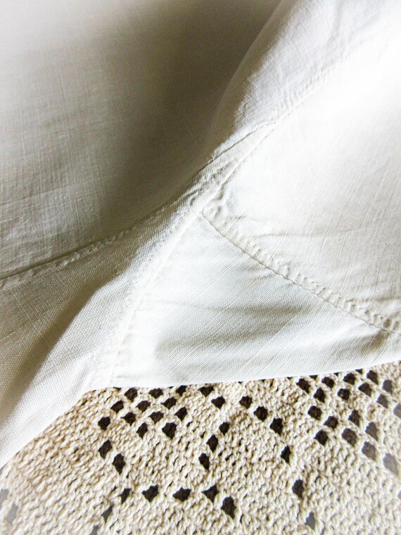 French Linen  Nightshirt Gown, Antique Night Shir… - image 11