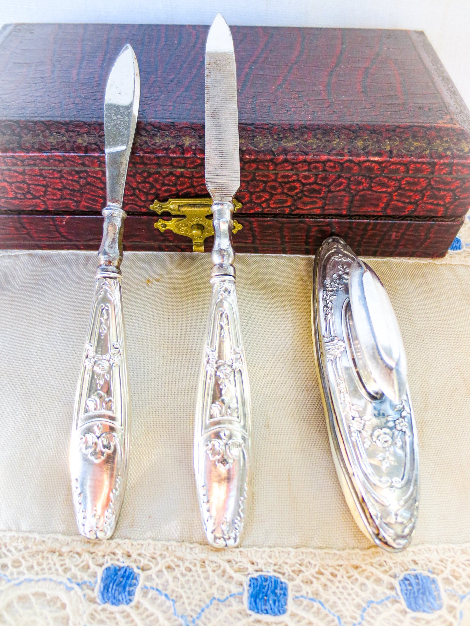 アンティークフランス製スターリングシルバーのマニキュアセット