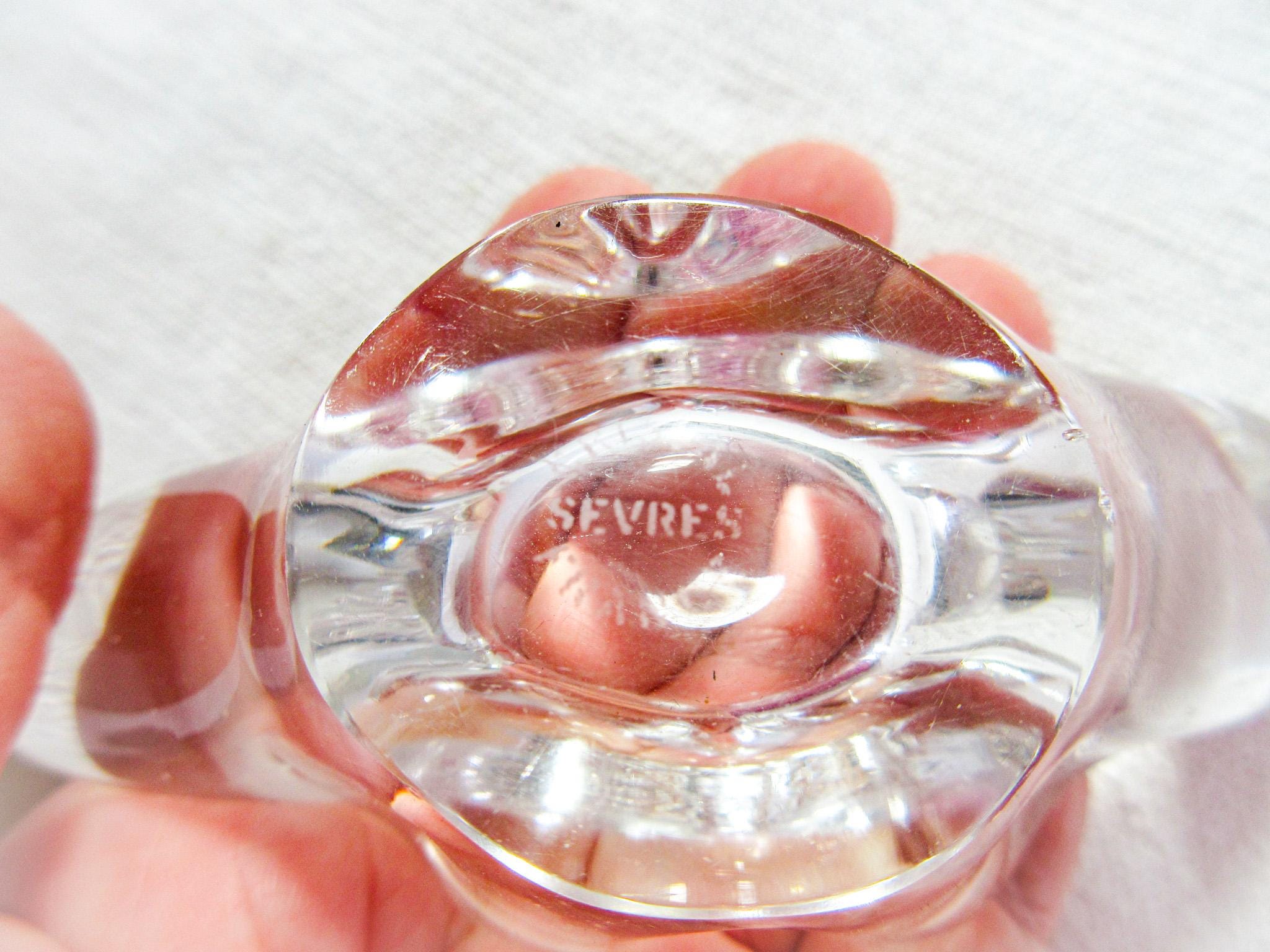 セーヴルアンティーククリスタルダブルソルトセラー：フランス製鉛入り