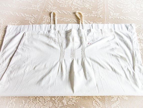 Antique French Linen Slip: Lace Trim Chemise, Siz… - image 13