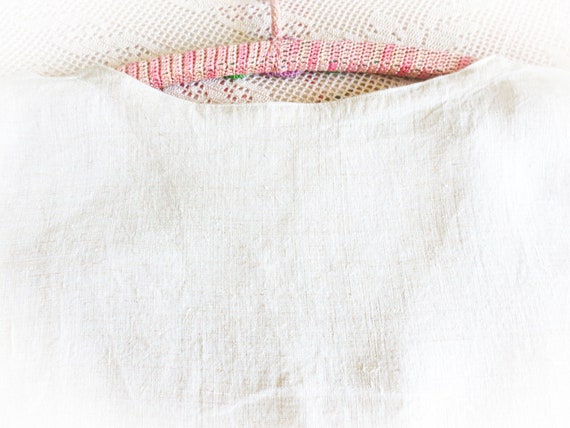 French Linen  Nightshirt Gown, Antique Night Shir… - image 10