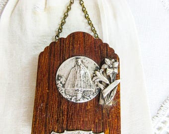 Médaille De Berceau Art Déco - Argent Sur Bakélite - Ange Chérubin L. De Helly