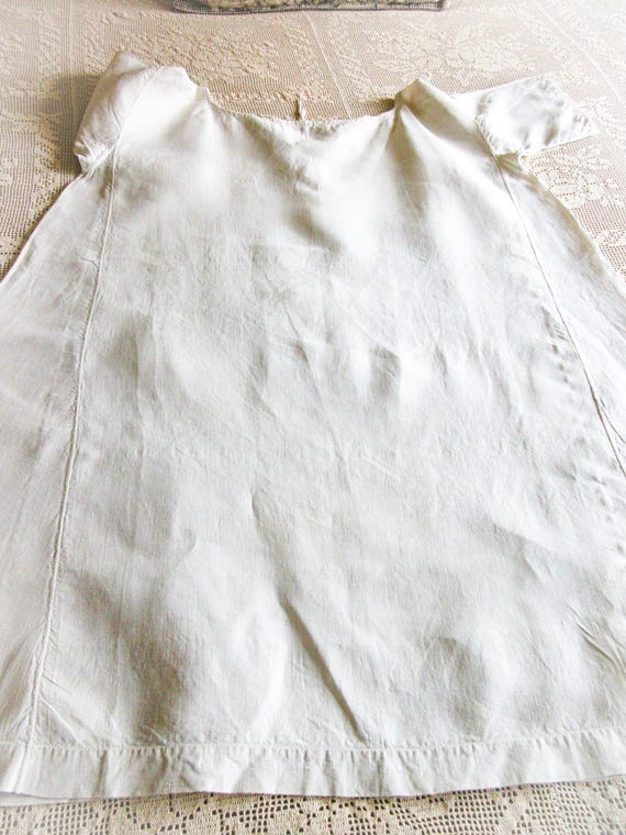 French Linen  Nightshirt Gown, Antique Night Shir… - image 13