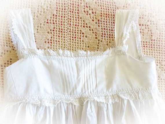 Fr. Antique  Child's Jumper, Gown, White Cotton, … - image 1