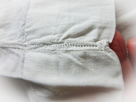 Antique French Linen Slip: Lace Trim Chemise, Siz… - image 6