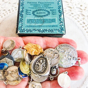 Vintage French Religious Medal Collection: Saints, Sterling Silver, Rare Finds