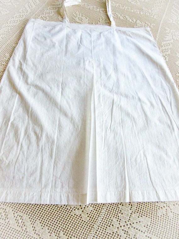 Antique French Linen Slip: Lace Trim Chemise, Siz… - image 8