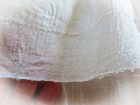 Antique French Child's Linen Dress: Handmade Lace… - image 8