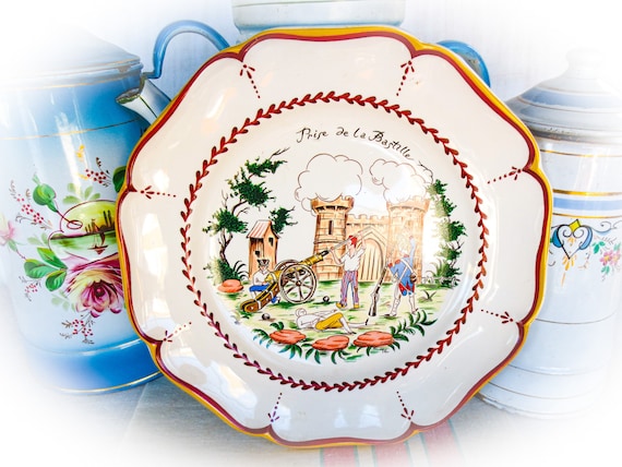 Faience Fine / Antique Plate フランスアンティーク Faience Fine Plate / ファイアンスフィーヌプレート【B