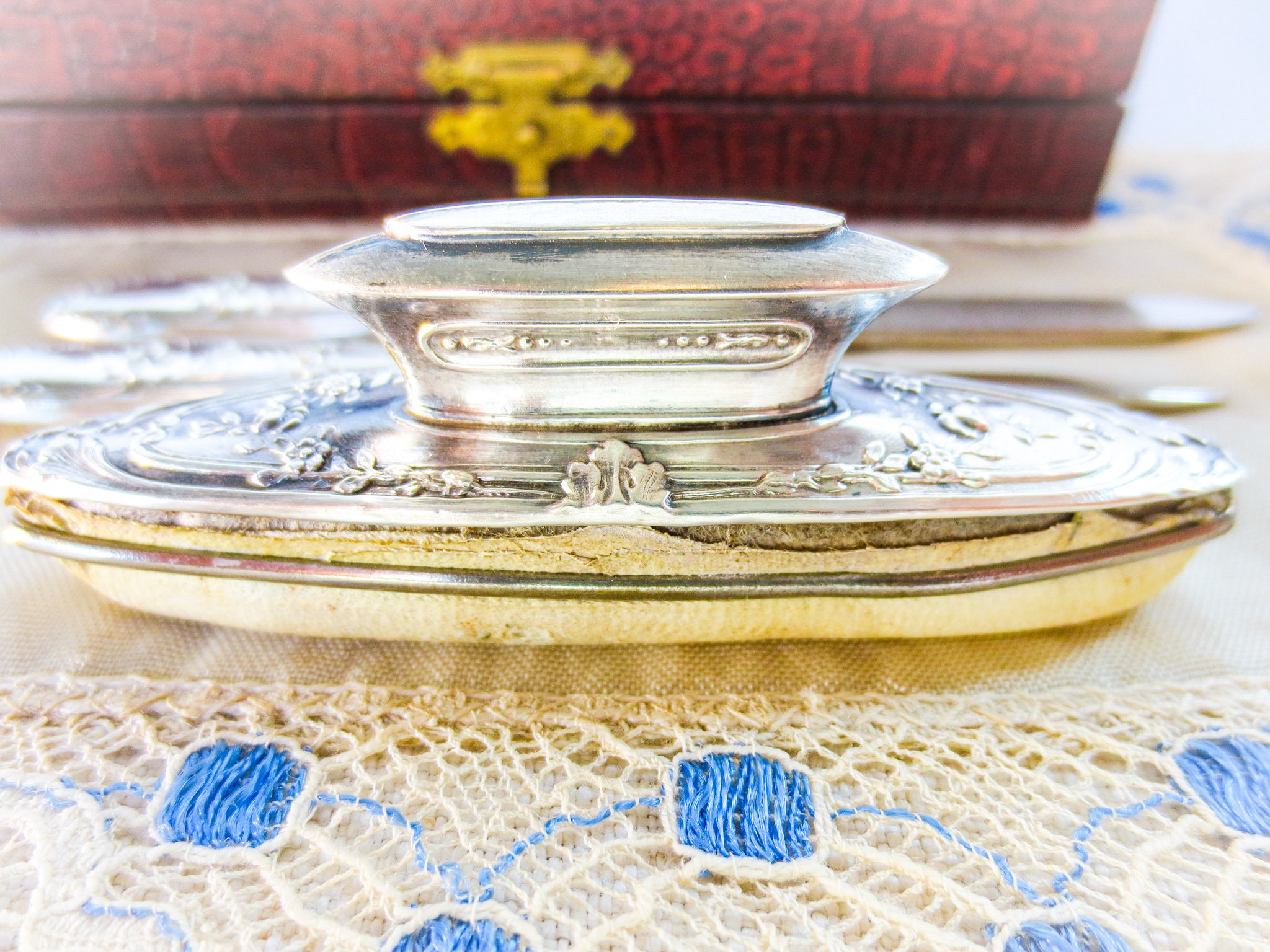 アンティークフランス製スターリングシルバーのマニキュアセット