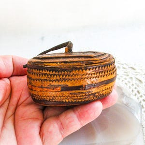 French Snuff Box, Horn, Wood, 1900s, Antique Tobacco Case, Hand Carved