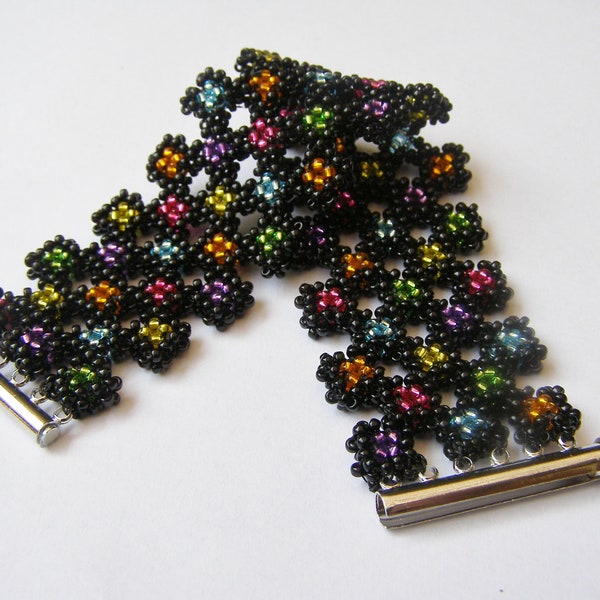 English pattern for the bracelet  Confetti in cubic right angle weave