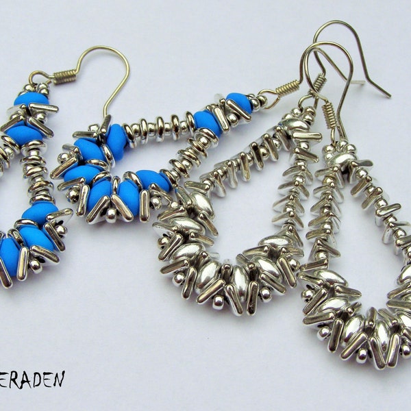 English pattern for Tri bead earrings