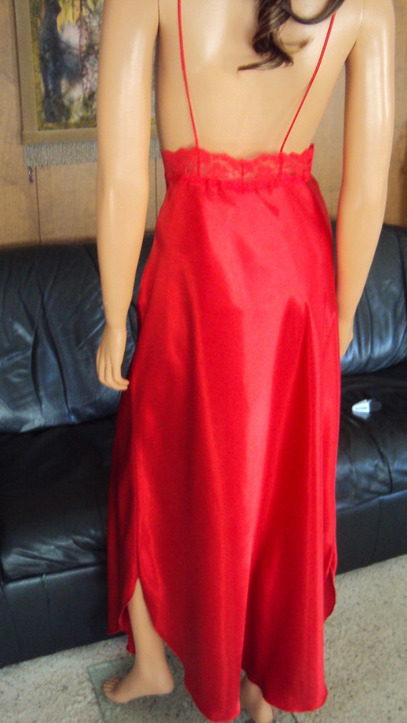 VTG JENELLE of CALIFORNIA Red Wet looking Satin &… - image 7