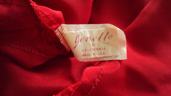 VTG JENELLE of CALIFORNIA Red Wet looking Satin &… - image 10