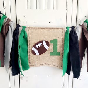Football High Chair Banner, Highchair Birthday Banner, Photo Prop, Cake Smash Decorations, Sports Team Bunting, Sports Party, First Bday