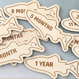Fishing Monthly Milestone Markers Baby Shower Gift Fish Bass Photo Prop