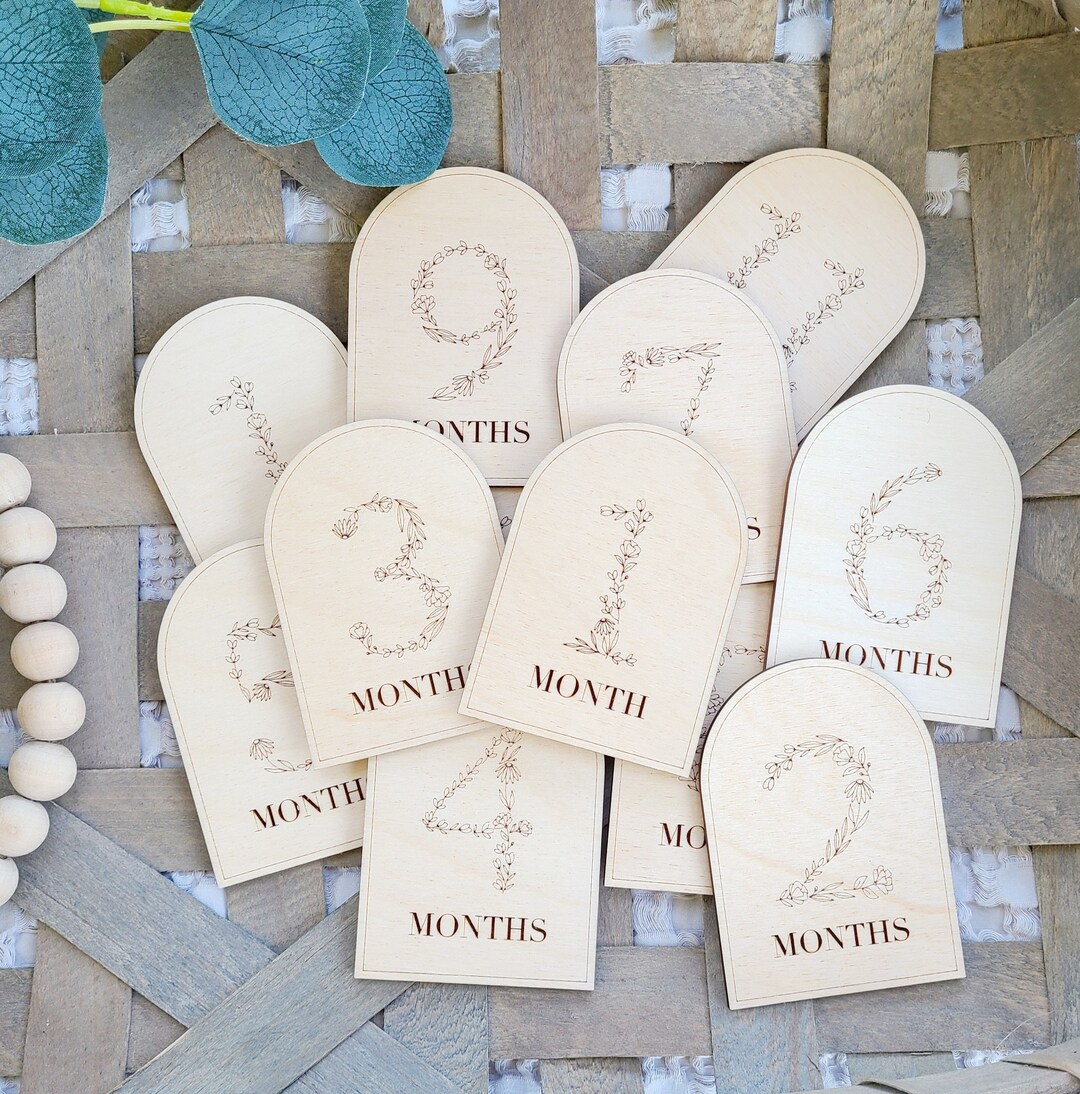 Boho Floral Arch Monthly Milestone Markers Baby Shower Gift Photo Prop ...