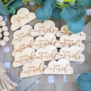 Cloud Monthly Milestone Markers Baby Shower Gift Photo Prop