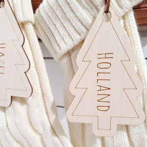 Christmas tree stocking tag rustic ornament neutral minimalist tag holiday tag