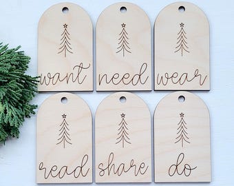 Something You Want Need Wear Read Share Do Tags Simple Ornament Christmas Holiday Gift Tags