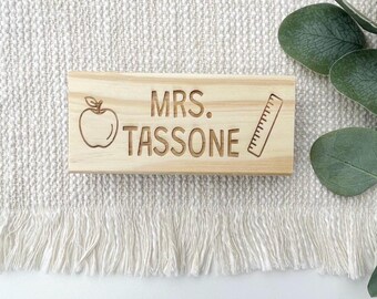 Personalized teacher eraser wood dry erase board custom engraved name teacher gift classroom supplies
