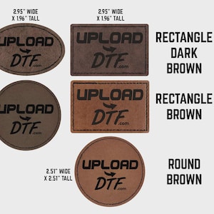 Custom Leatherette Patches | Laser Engraved Heat Press Patches | No Sew Iron On Patch for Hats Bags Jackets | Personalized Logo
