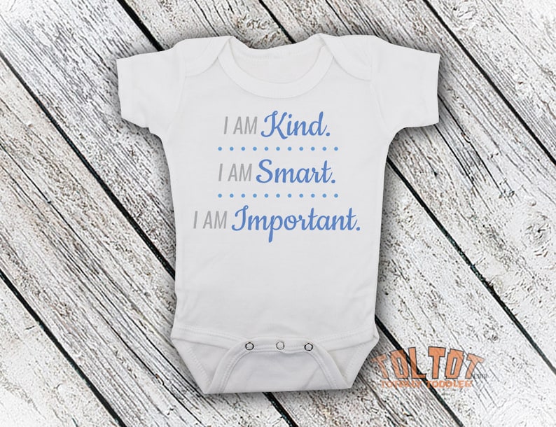 Kind Baby Bodysuit Smart Baby Shower Gift Important Boys Bodysuit or Toddler Shirt Girls