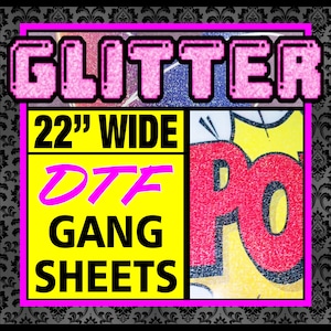 Glitter DTF Gang Sheet, Custom DTF Transfers, Direct To Film, Dtf Roll, Dtf Prints, Custom Heat Transfer, Ready To Press, Digital Prints