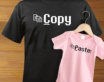 Copy Paste Adult Shirt And Baby One Piece Bodysuit PAIR