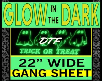 Glow In The Dark DTF Gang Sheet, Custom DTF Transfers, Direct To Film, Dtf Prints, Custom Heat Transfer, Ready To Press, Digital Prints